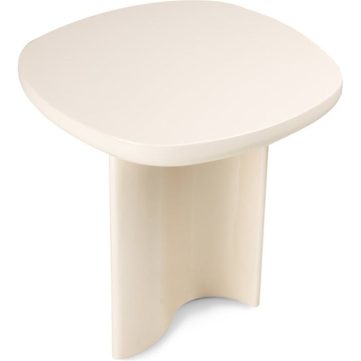 Table d'appoint en bois PUREL beige clair brillant, RECOLLECTION