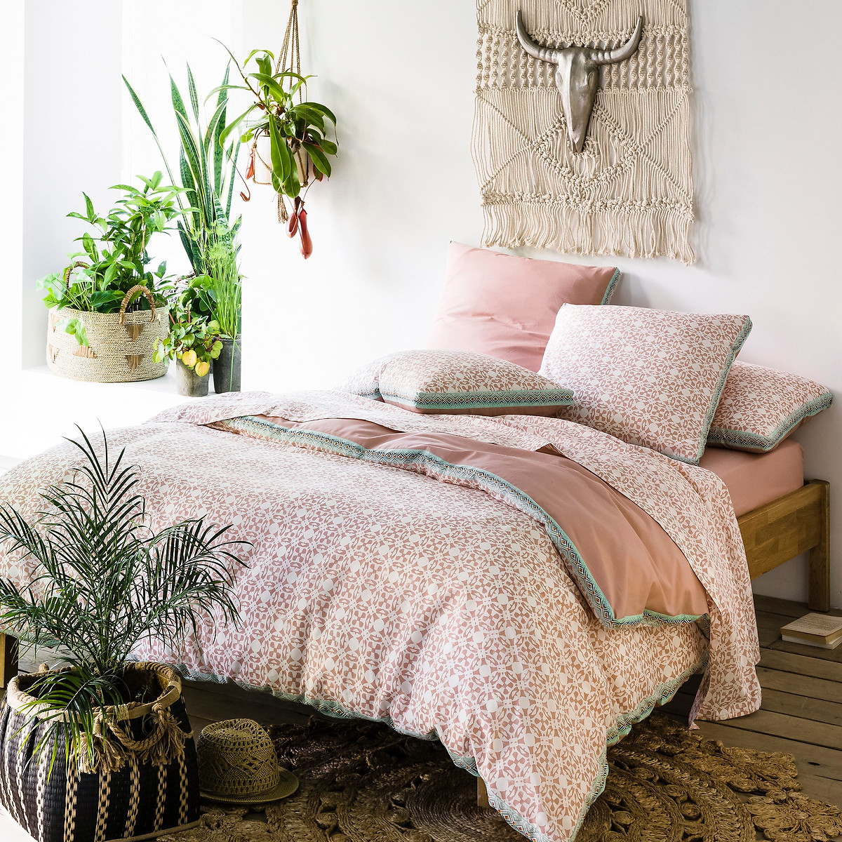 Housse de couette coton, Yucatan imprimé nude, LA REDOUTE INTERIEURS