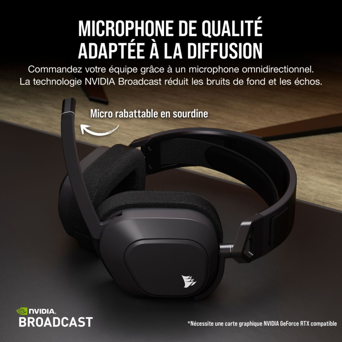 Casque gamer HS80 MAX Wireless Steel Gray couleur unique, CORSAIR