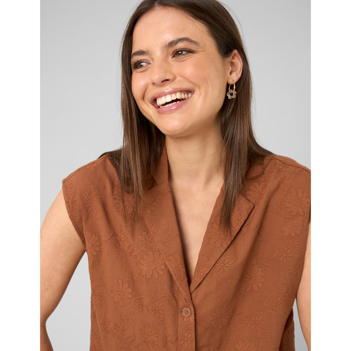 Chemise sans manches camel, BZB