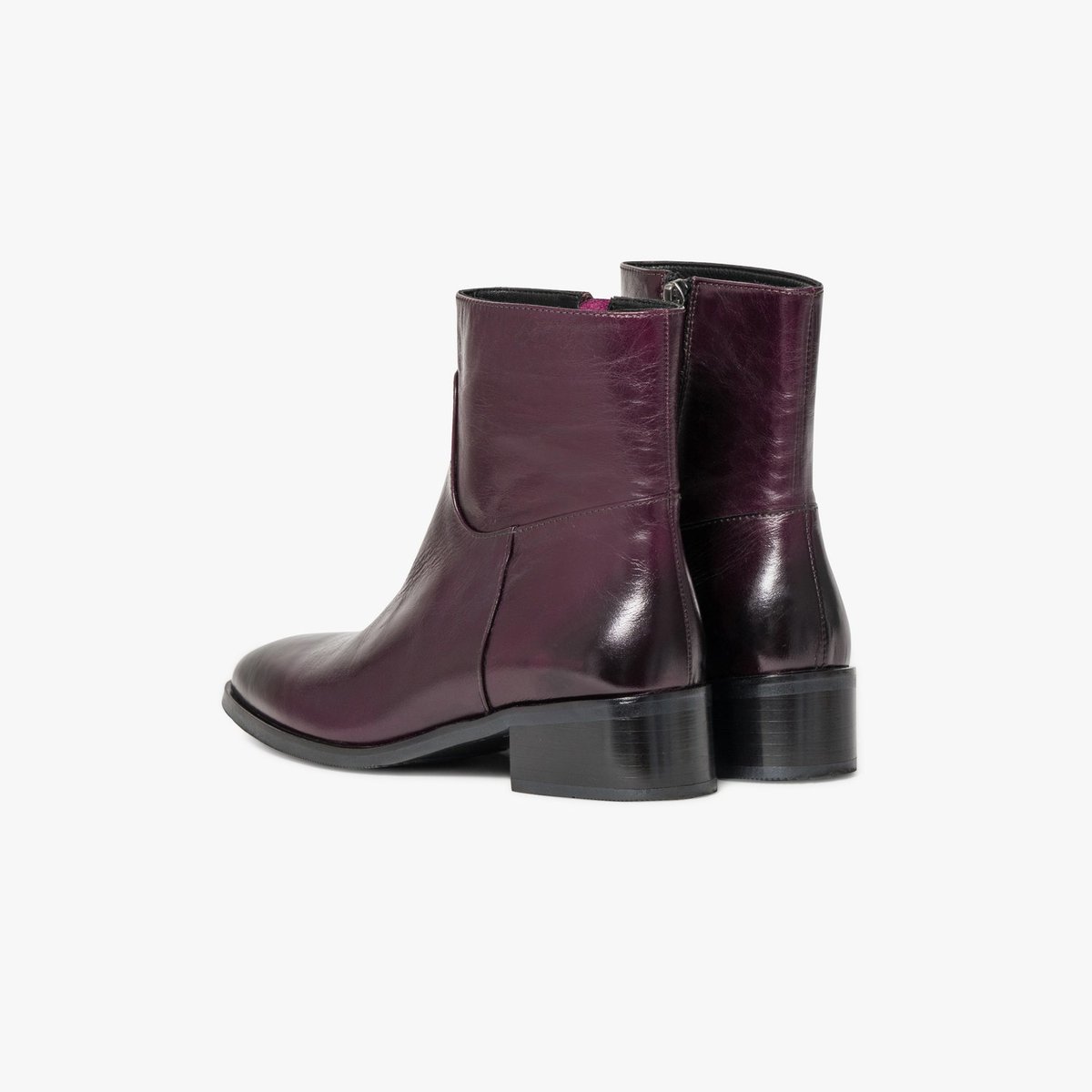 Boots À Talon en cuir MAGGIE violet pourpre, BOCAGE