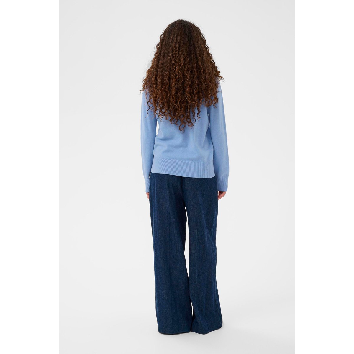 Pullover tricoté bleu hydrangea, SOAKED IN LUXURY