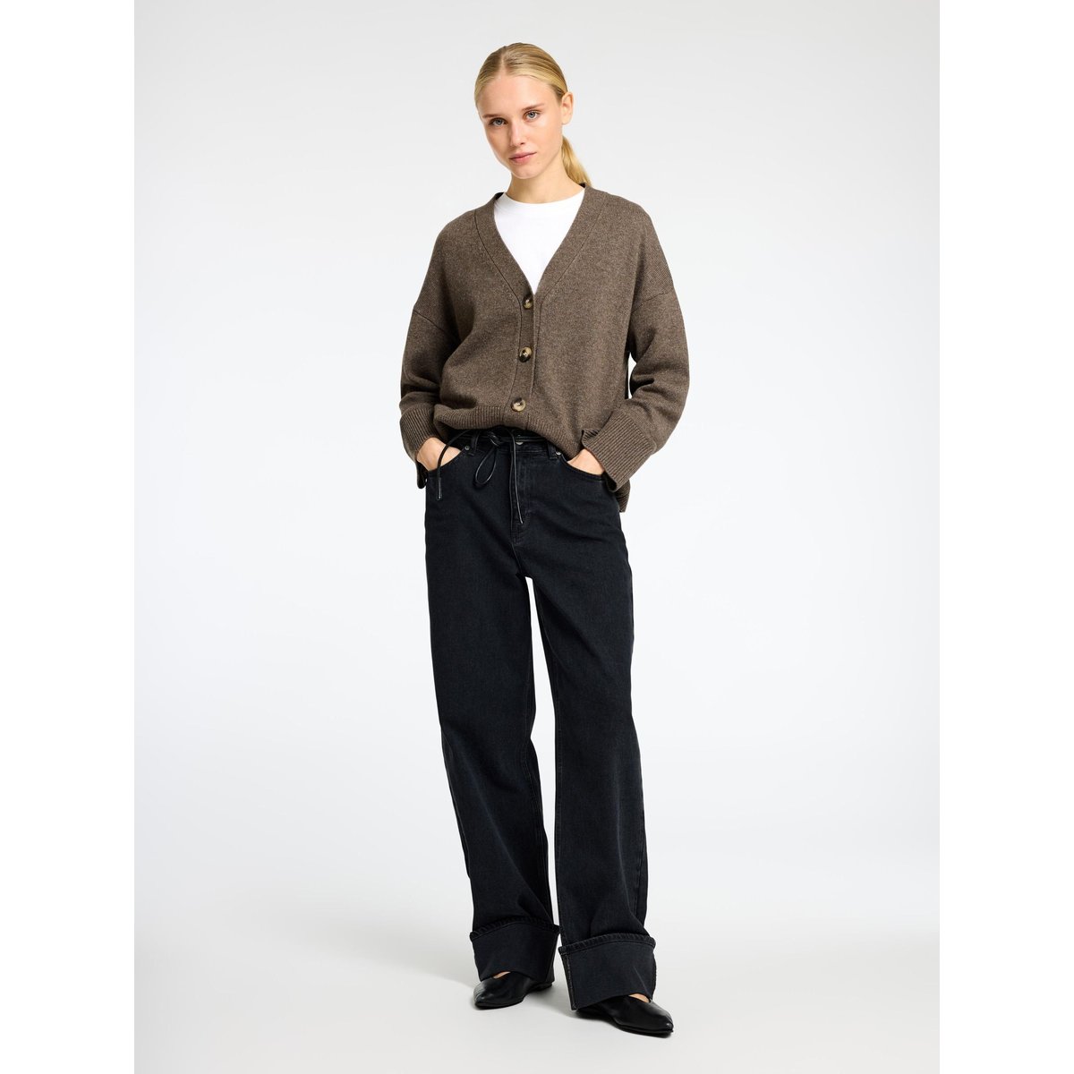 Cardigan En Maille morel, SELECTED