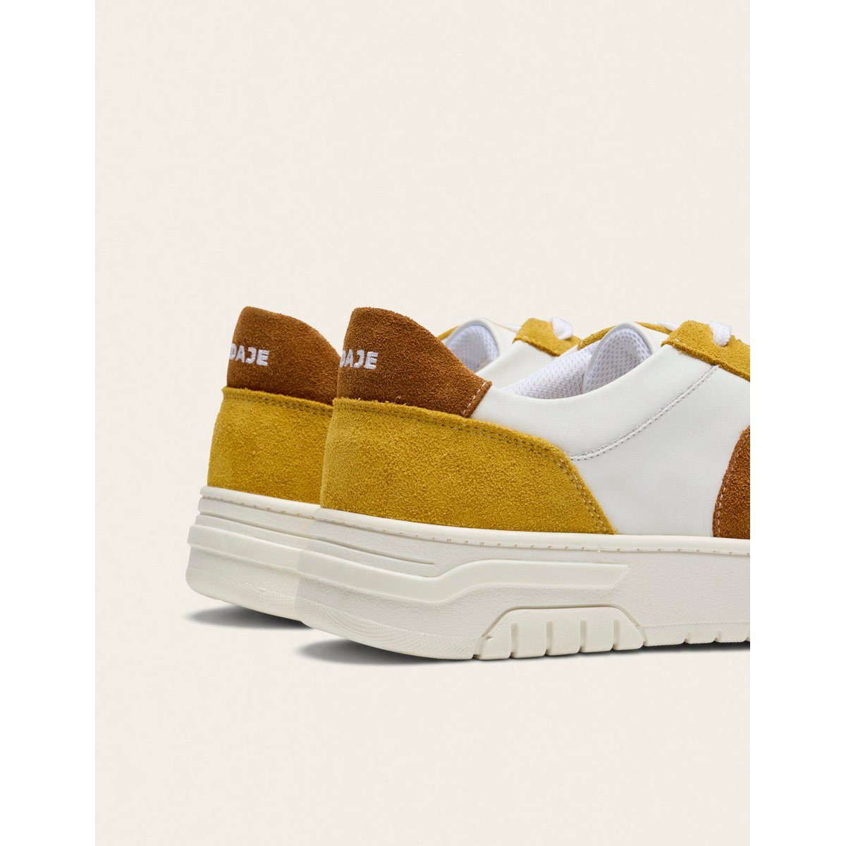 Baskets basses NINO ocre blanc marron, ODAJE
