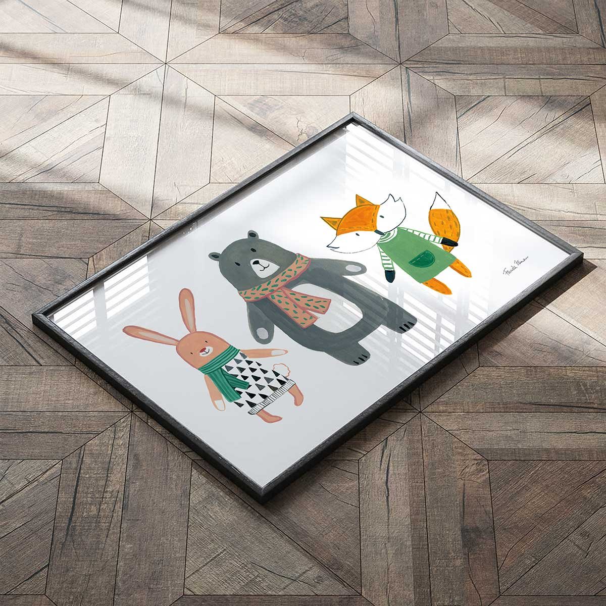 Affiche enfant copains de quartier affiche seule, HEXOA