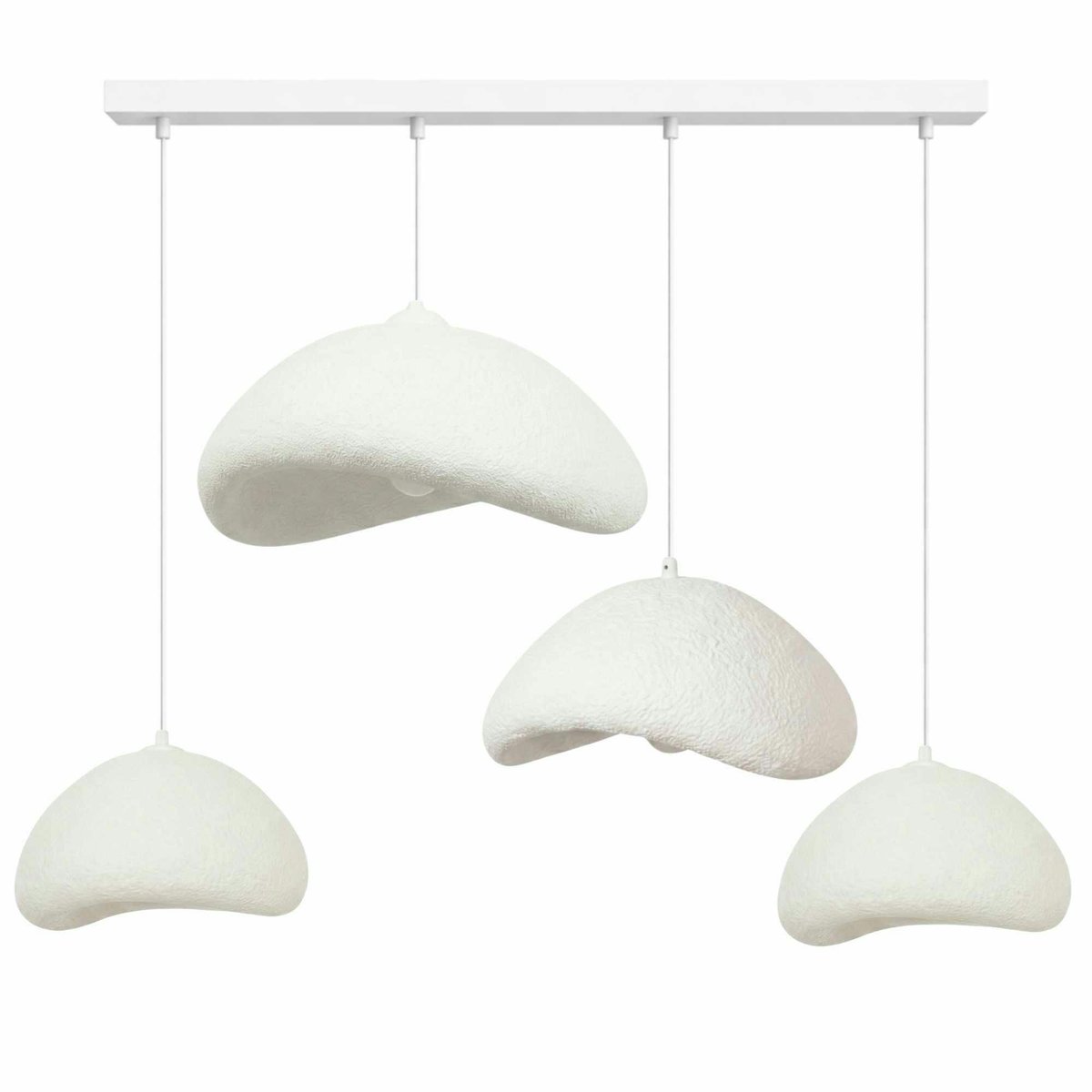 Suspension 4 lampes ajustables L150 cm NOXIS blanc, PIER IMPORT