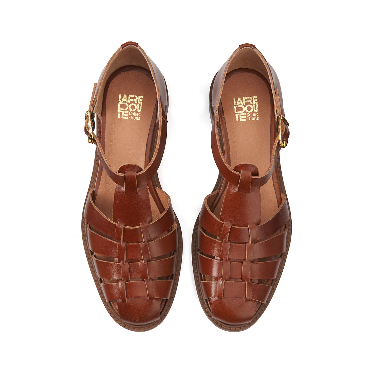 Signatures Solenn Leather Closed Sandals camel, LA REDOUTE COLLECTIONS