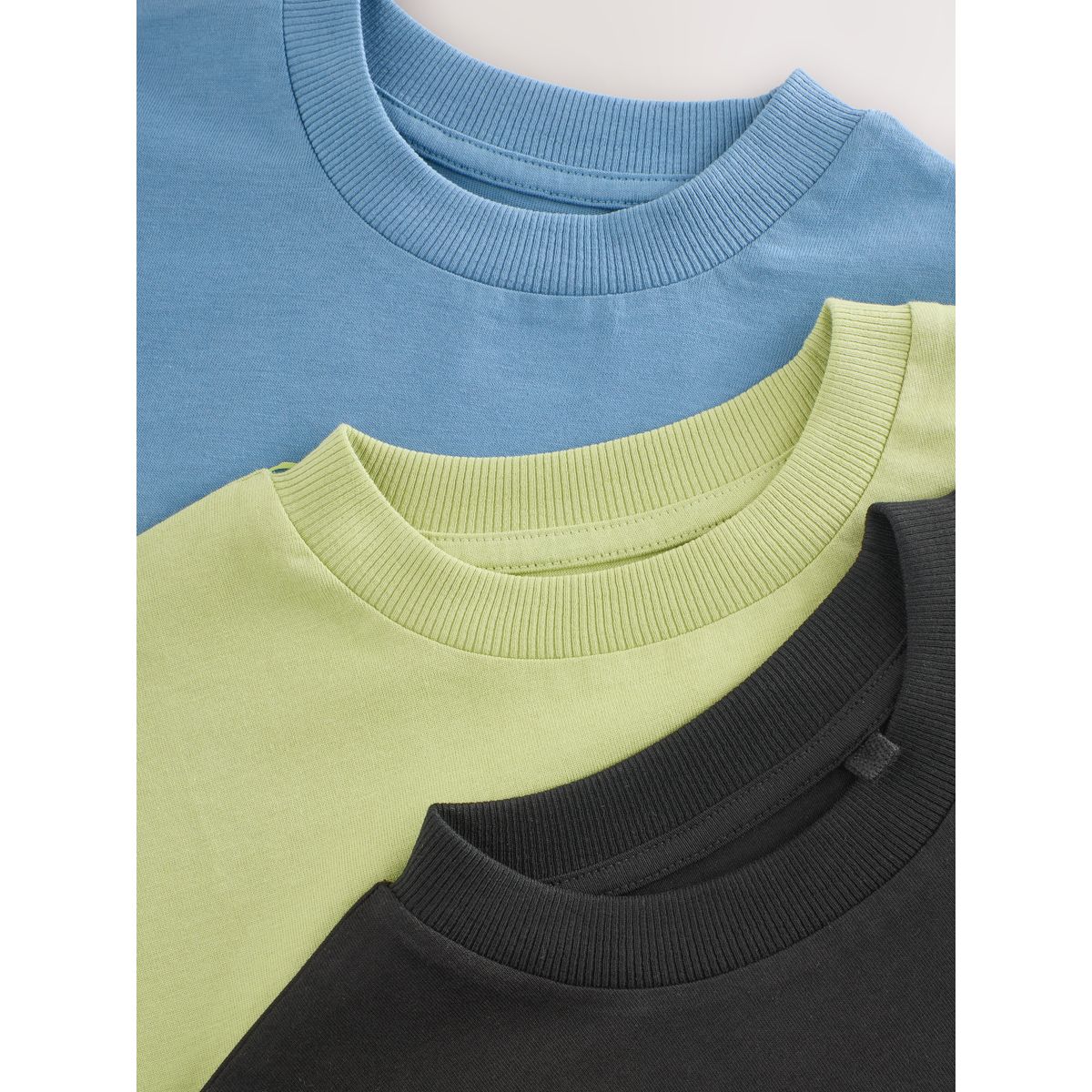 T-shirt décontracté à imprimé, lot de 3 bleu/noir/vert, NEXT
