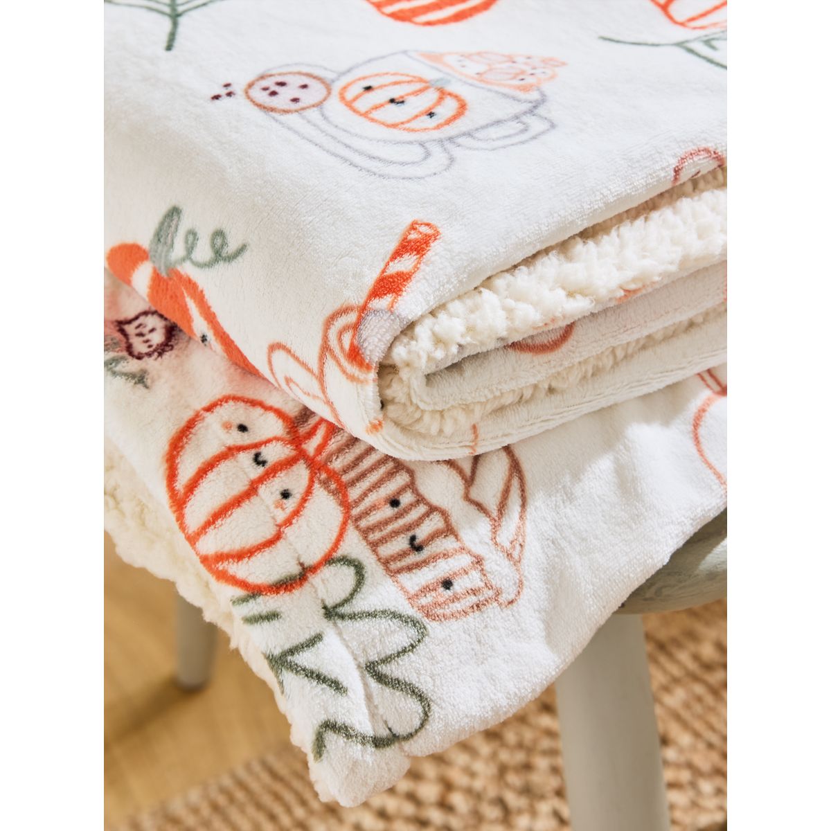 Couverture en polaire sherpa citrouille, NEXT
