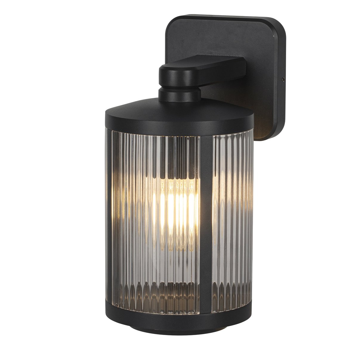 Applique murale d'extérieur sur secteur culot E27 noire VELADA H28,5cm noir, LUMISKY