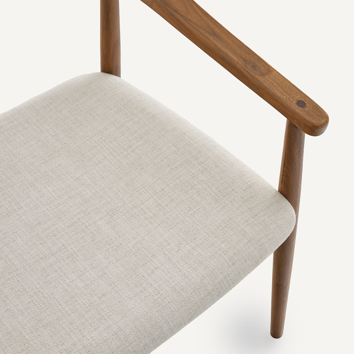 Sillón de comedor, nogal macizo y tela, GALB nogal/tiza, AM.PM