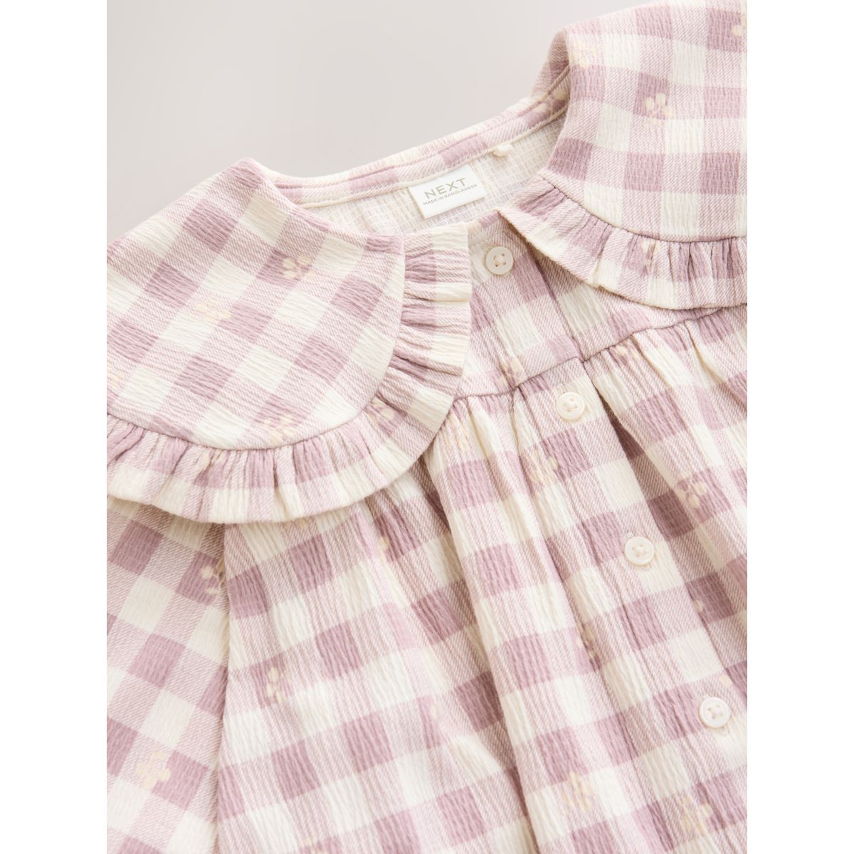 Robe à col et manches longues marron à carreaux, NEXT