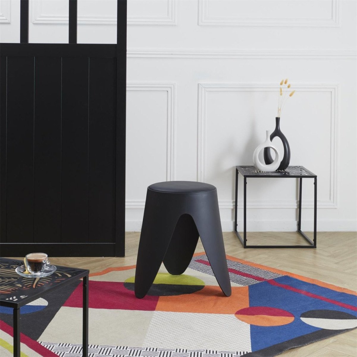 Tabouret Eve Coloris Noir noir, DECORATIE