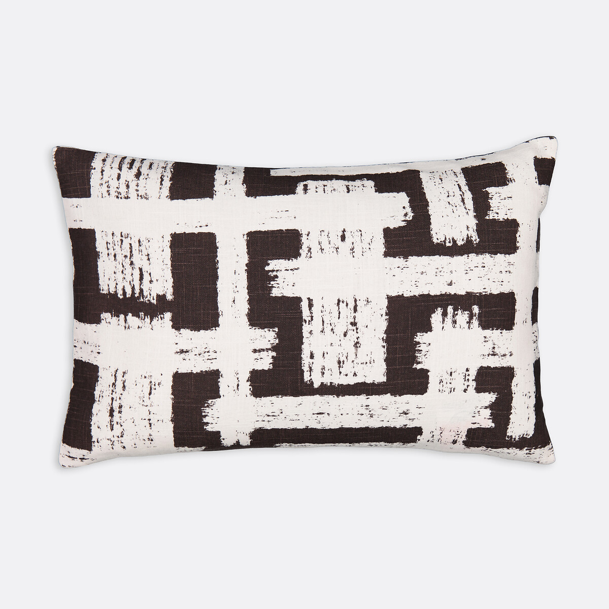 Housse de coussin 60x40 cm, coton, Penki blanc/marron, LA REDOUTE INTERIEURS