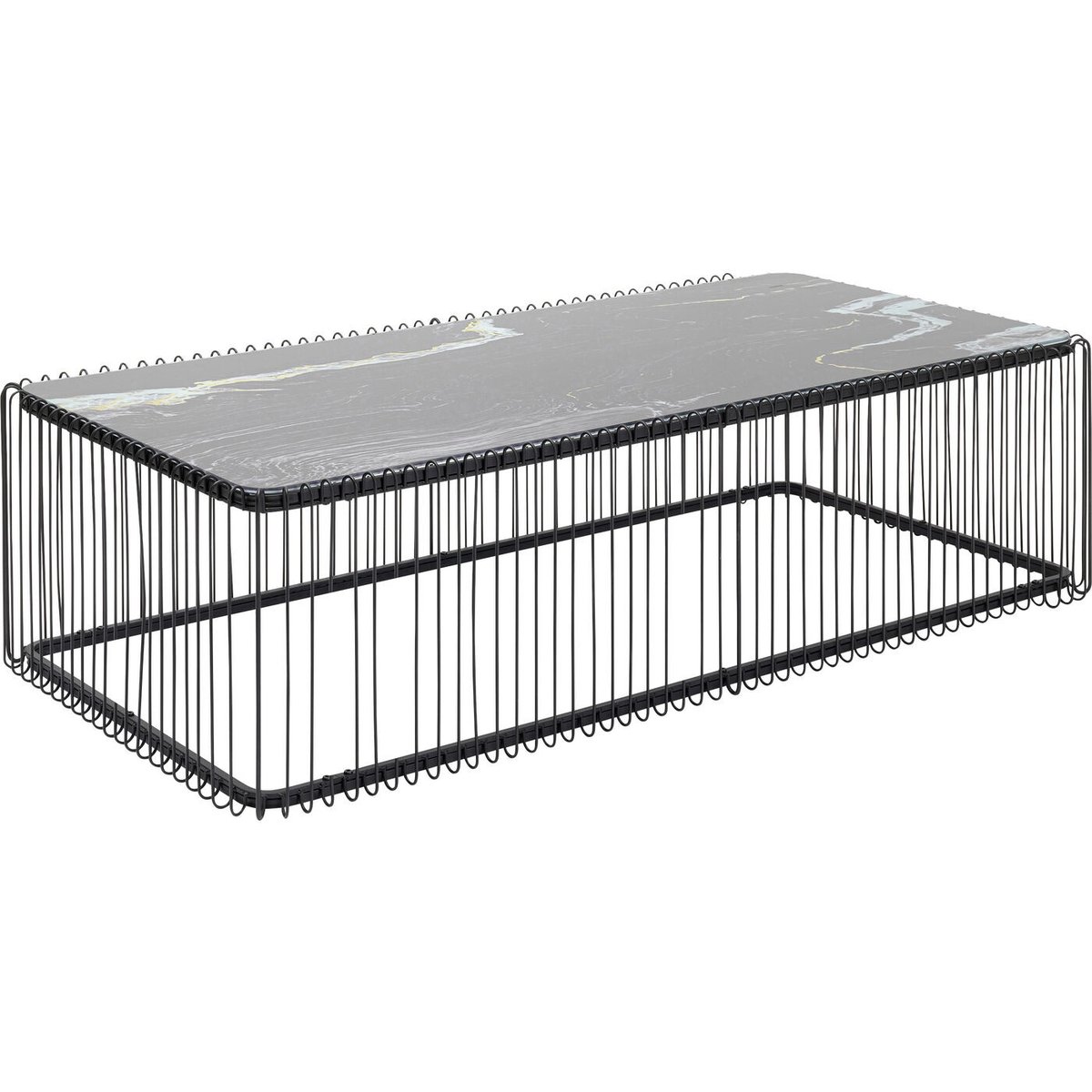 Table basse rectangulaire effet marbre, WIRE noir, KARE DESIGN