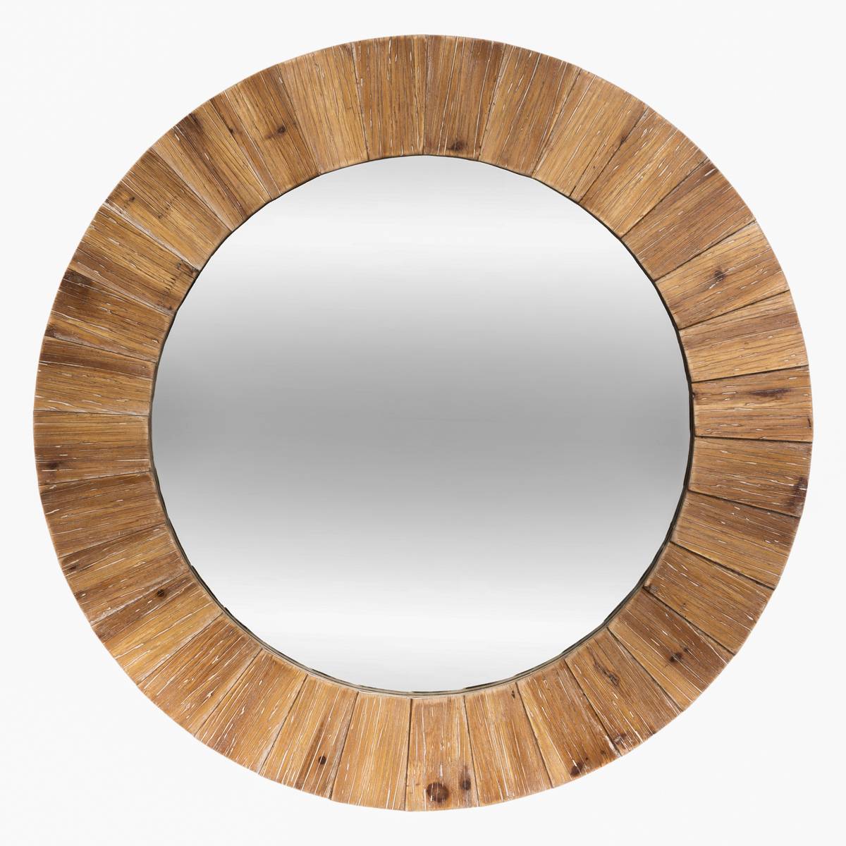 Miroir rond en bois 83cm PAMELA marron, ATMOSPHERA