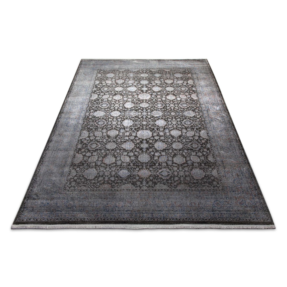 Tapis de salon style orient , LunaSilk bleu/gris, WECON HOME