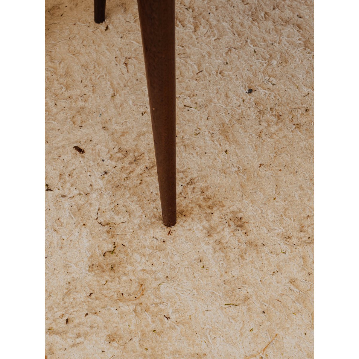 Lot de 6 chaises en bois et tissu rose Alma N°2123 - Bon état bois foncé, DEBONGOUT