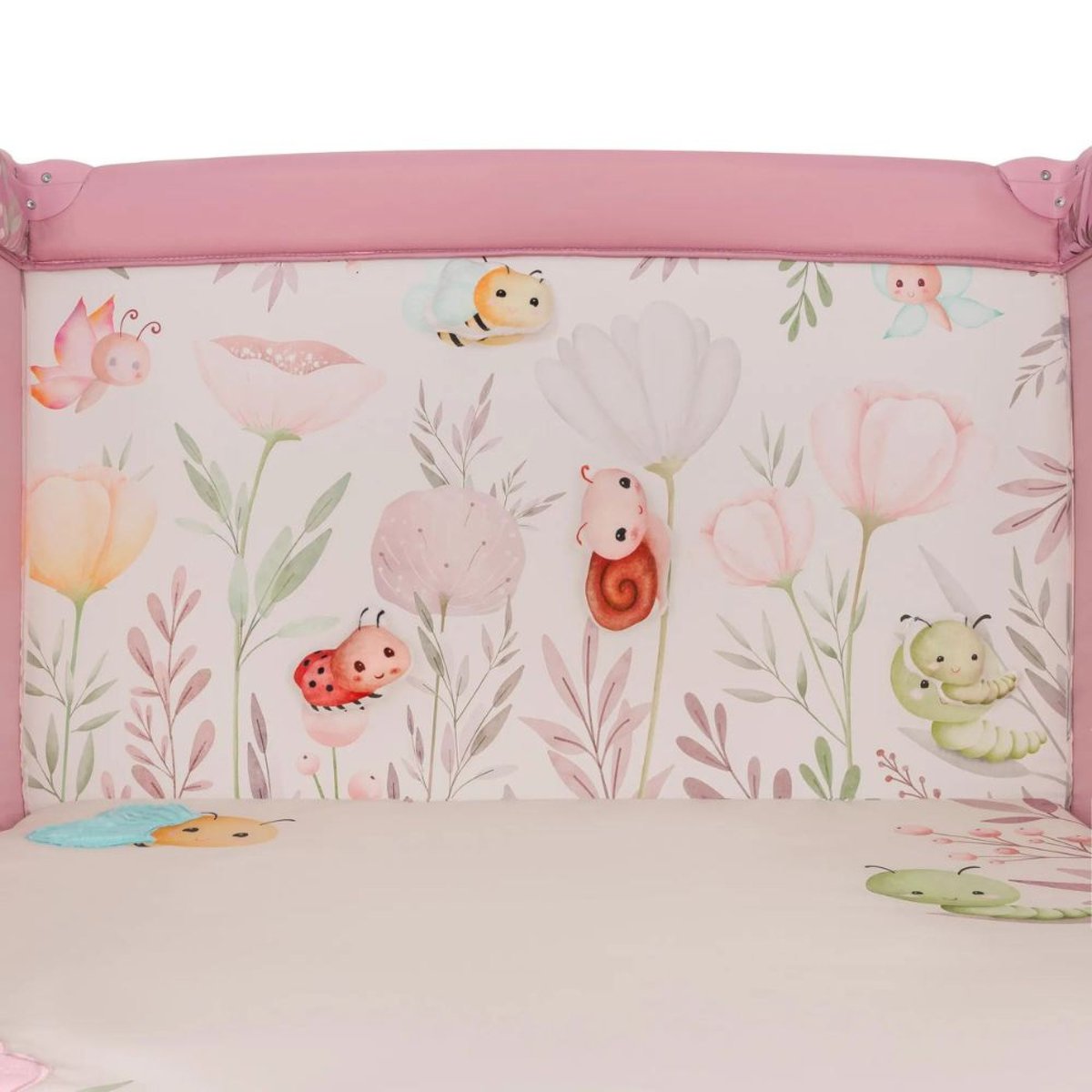 Parc bébé Mille Plus 100x100 cm pliable avec matelas rose, LIONELO
