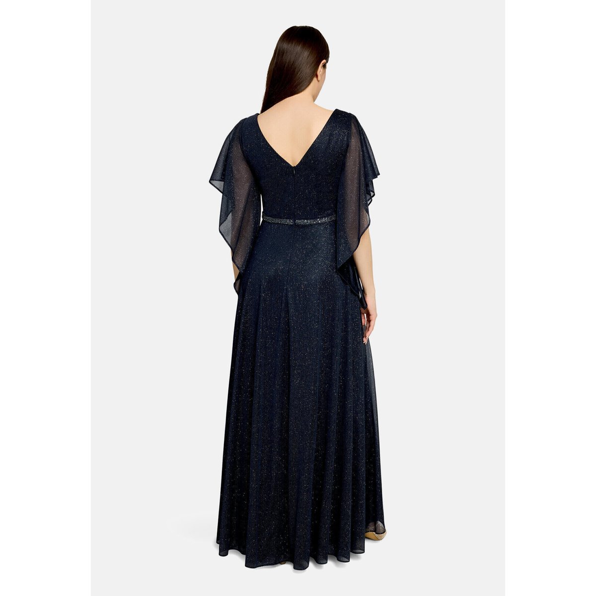 Robe de soirée au look scintillant bleu foncé/gris, VERA MONT