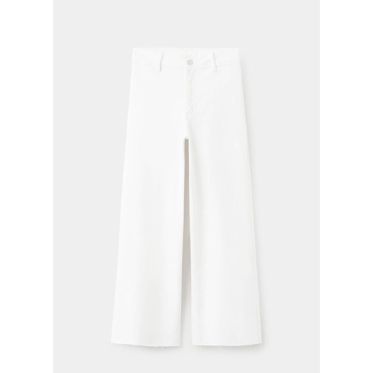 Jean style jupe-culotte Catherin taille haute blanc, MANGO