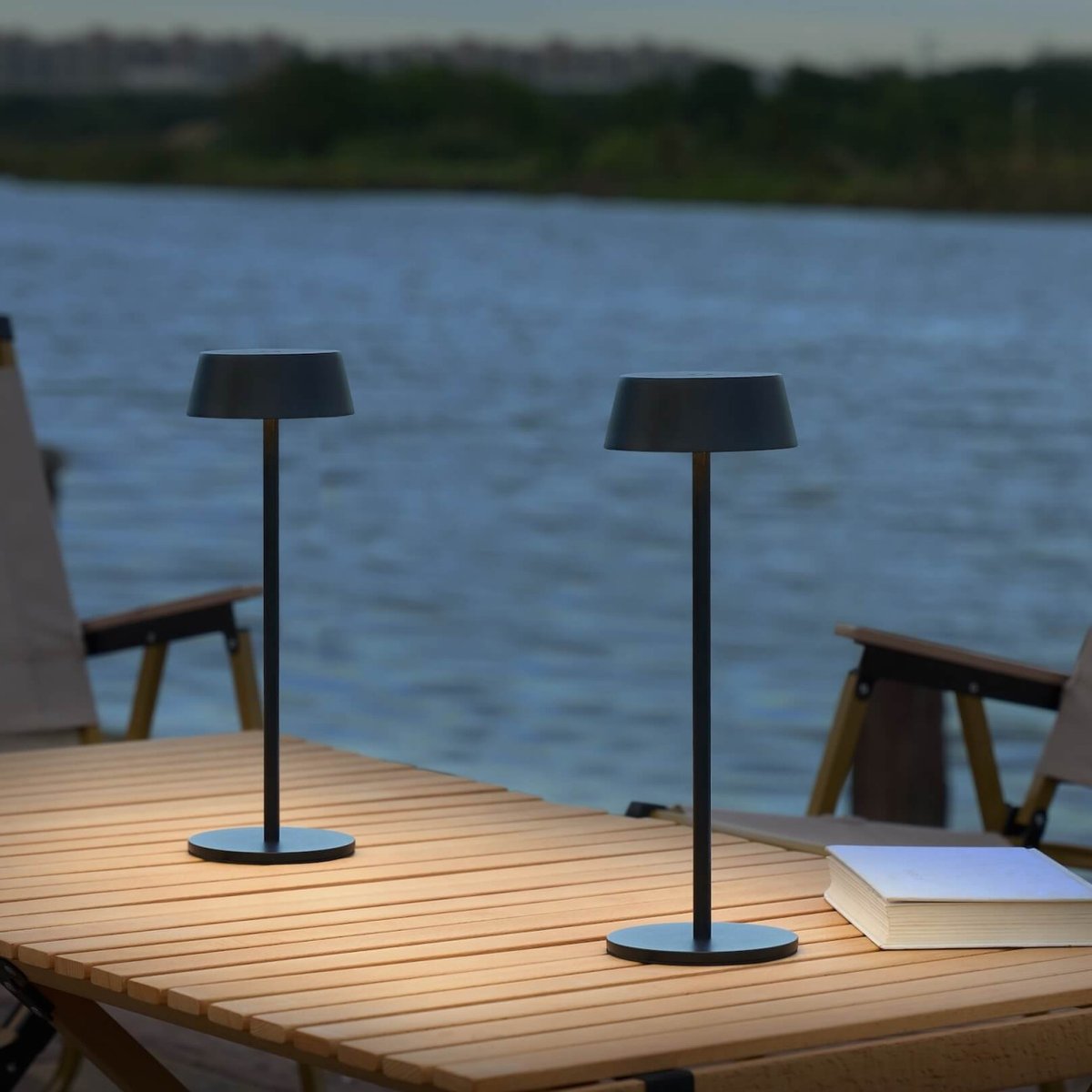 Lampe à poser LED rechargeable - VANYEL noir, KOSILUM