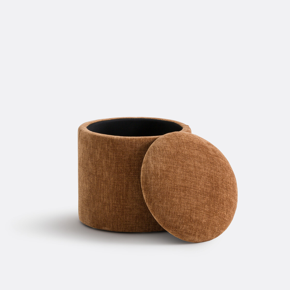 Pouf avec coffre en tissu texturé, Timour bronze, LA REDOUTE INTERIEURS