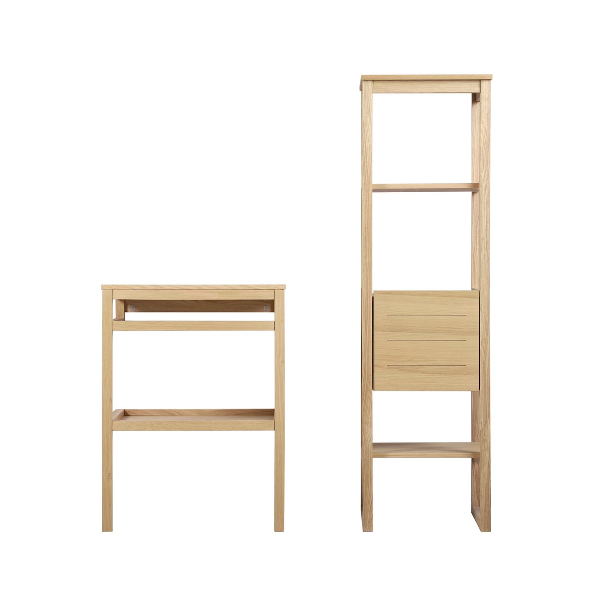 Meuble simple vasque +colonne HOPP bois clair, MOB IN