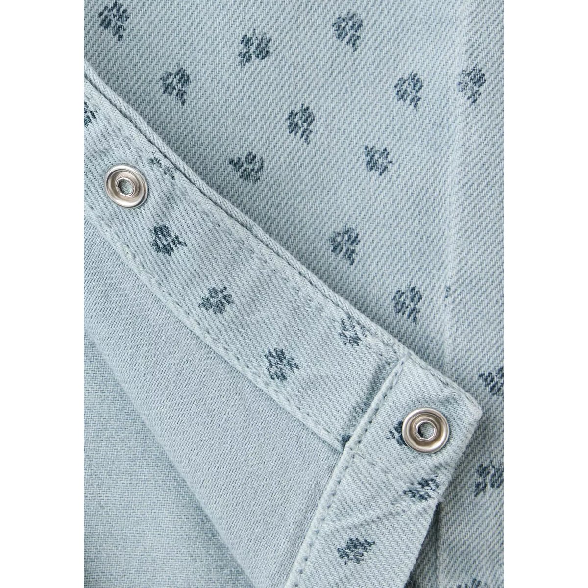 Salopette en jean imprimé fleuri bleu, MANGO BABY