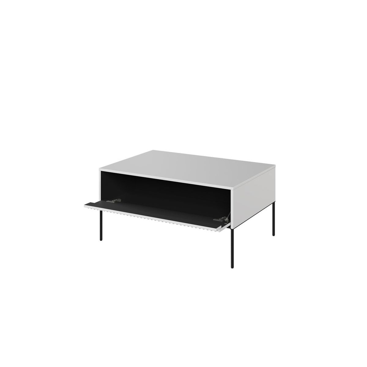 Table basse rectangle en panneaux de particules, LENARA blanc, BOBOCHIC