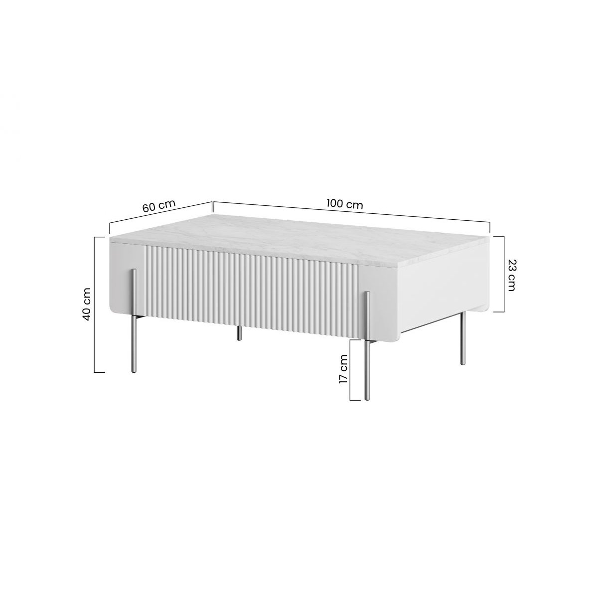 Table basse rectangulaire en panneaux de particules et MDF, MATHILDE beige, BOBOCHIC