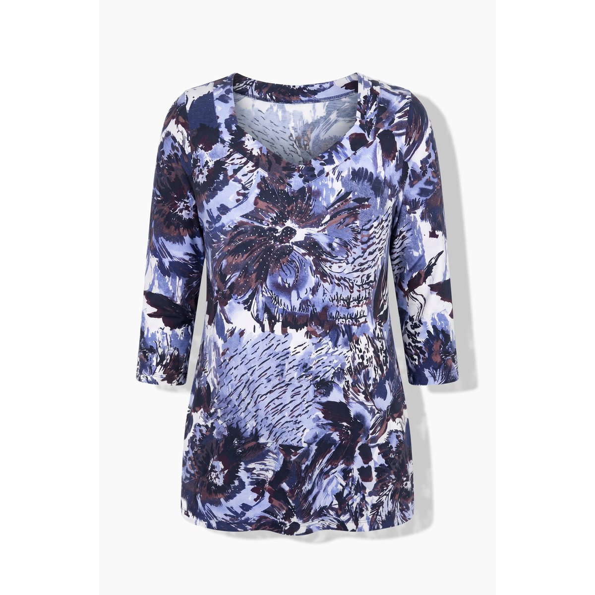 T-shirt en coton Pima marine foncé, ULLA POPKEN
