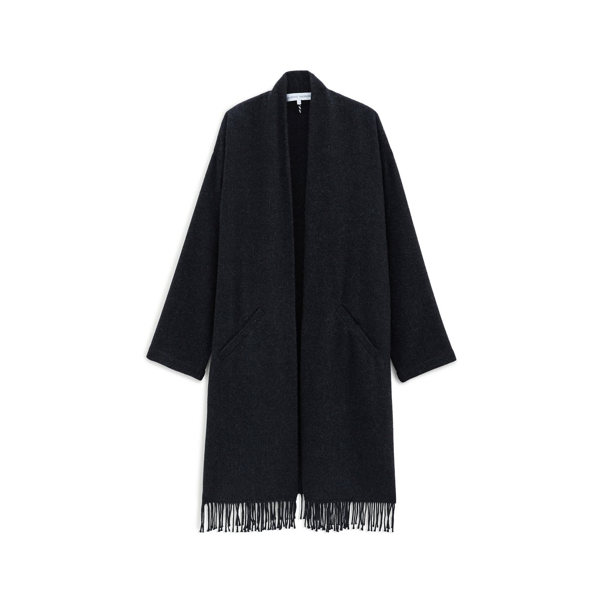 Poncho long  en laine LAURENCE charcoal, LAURENCE TAVERNIER