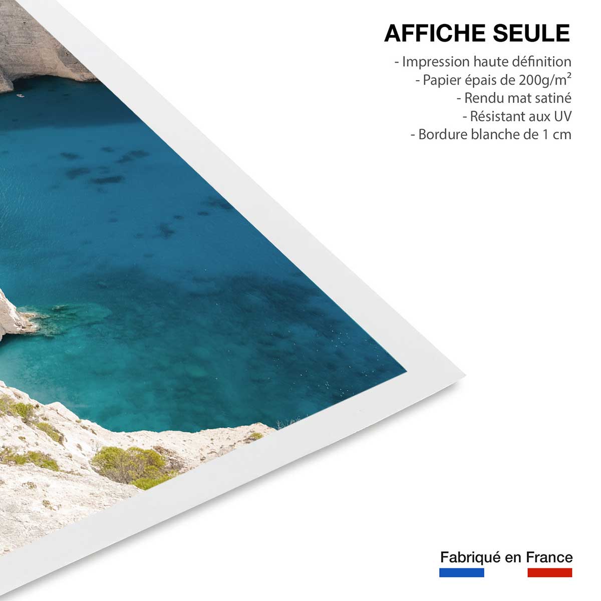 Poster plage du zante les cyclades affiche seule, HEXOA