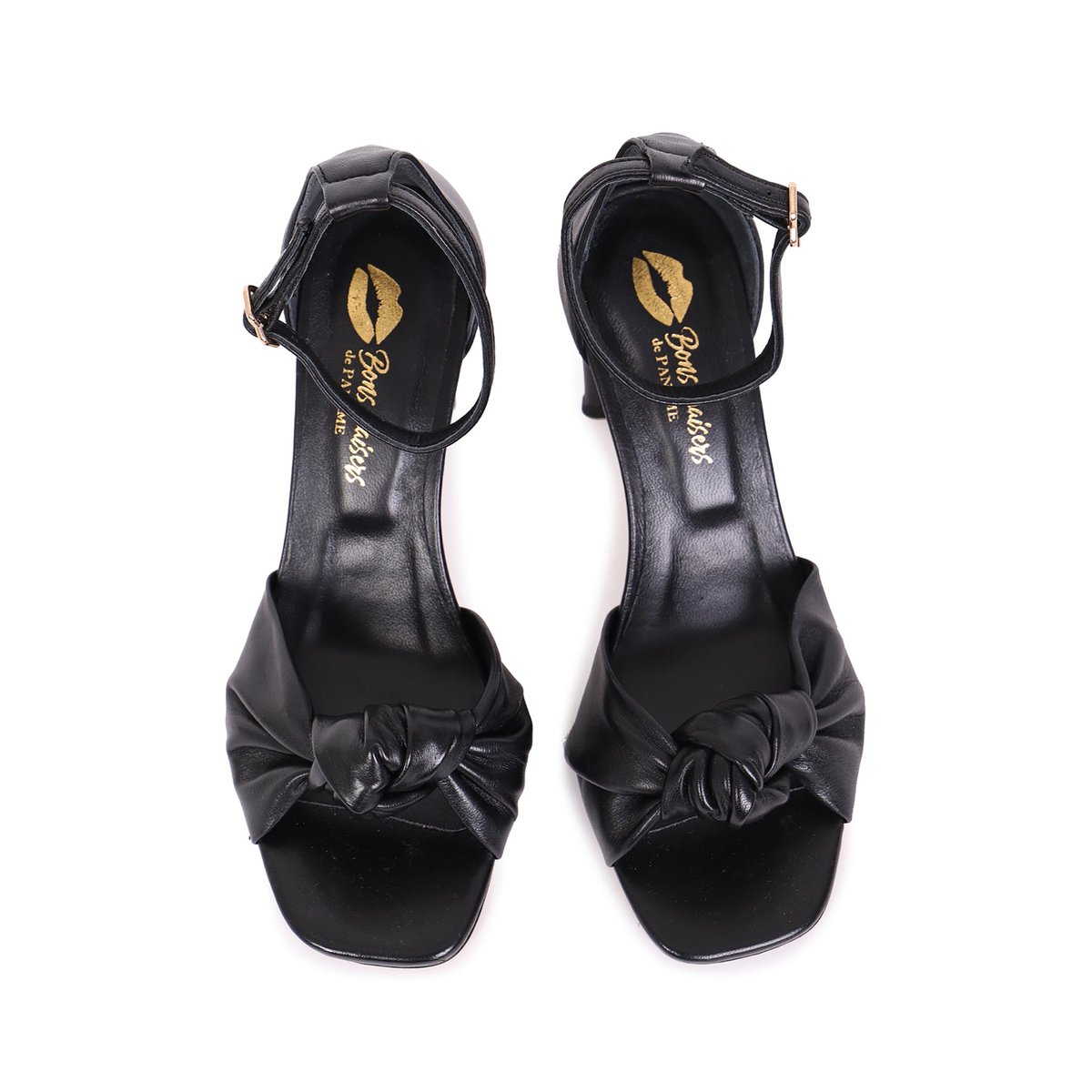 Babies Sandales à Talons En Cuir Eva Cuir noir, BONS BAISERS