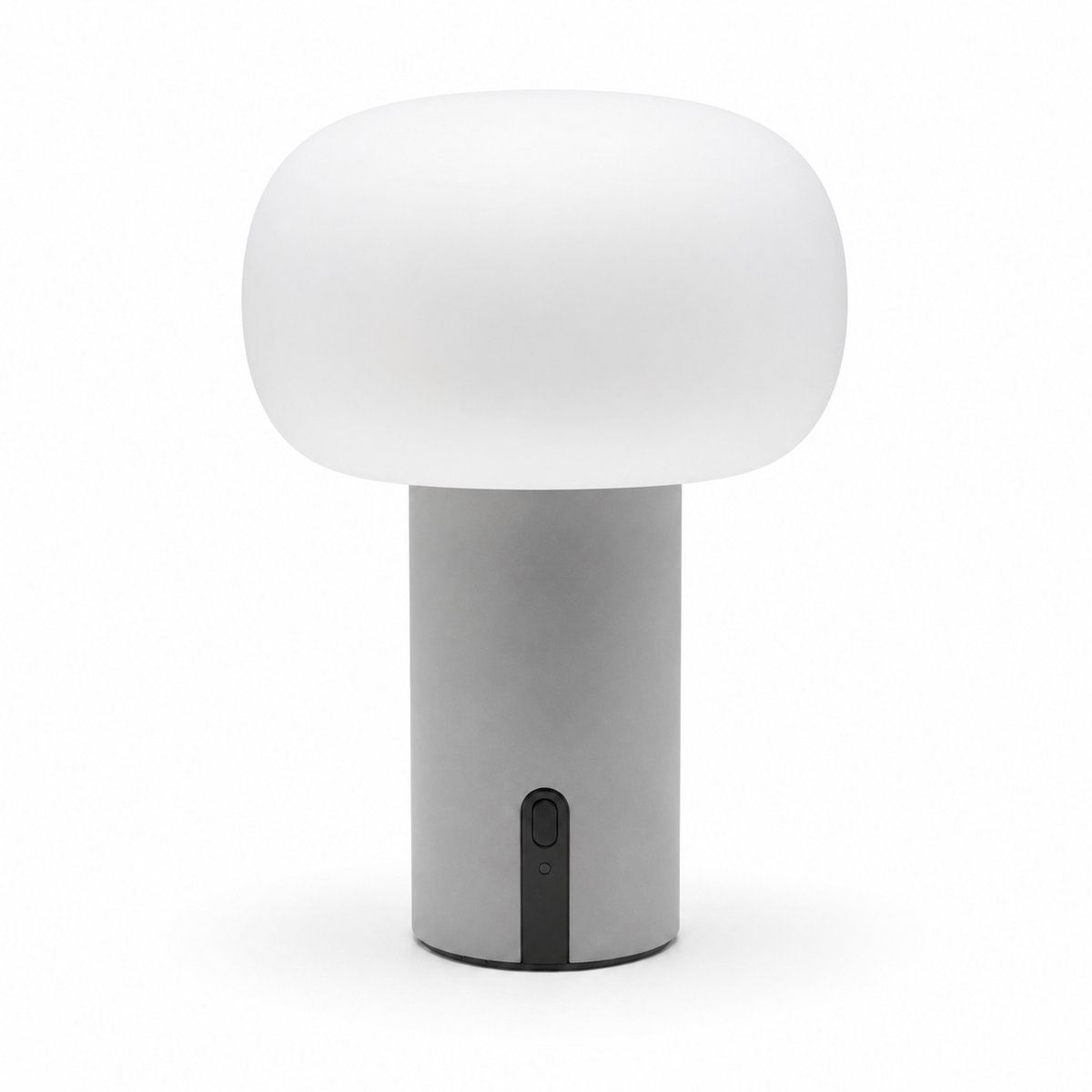Lampe à poser LED sans fil rechargeable H 16.2 cm, métal et verre, LEA gris clair, ALTASSINA