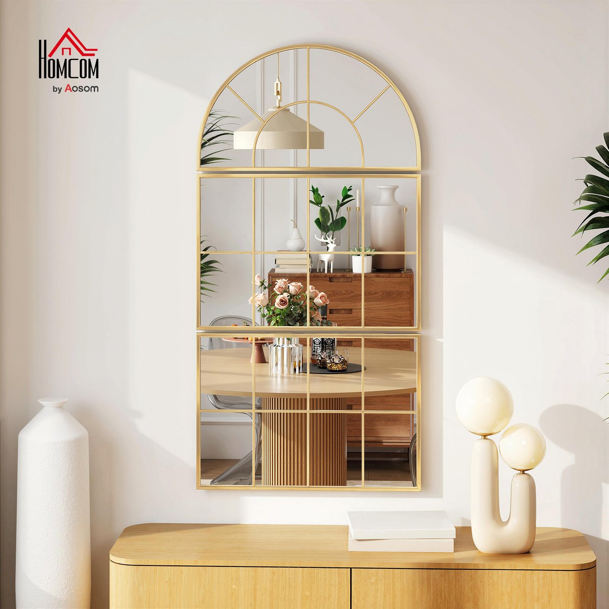 Miroir mural Verre jaune, HOMCOM