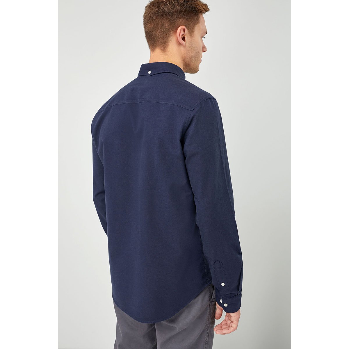 Chemise Oxford Aux Manches Longues marine, NEXT
