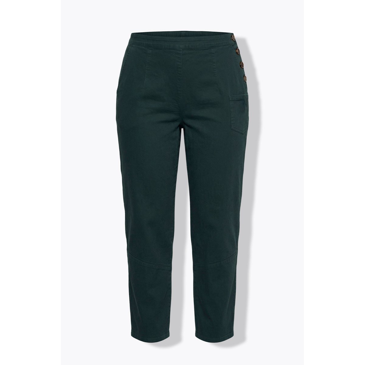 Pantalon Barrel en coton bio kaki, ULLA POPKEN