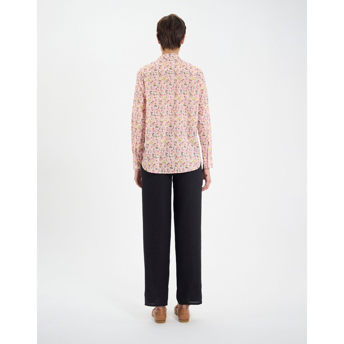 Chemise Maureen en coton à motifs à fleurs orange, INES DE LA FRESSANGE PARIS