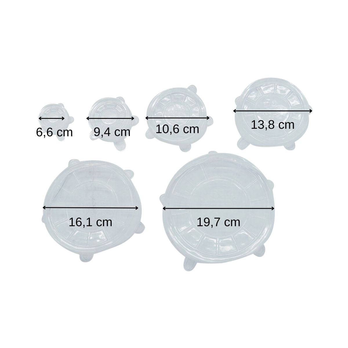 Set de 2 couvercles 6,6/9,4/10,6/13,8/16,1/19,7 cm BASIC transparent, FACKELMANN
