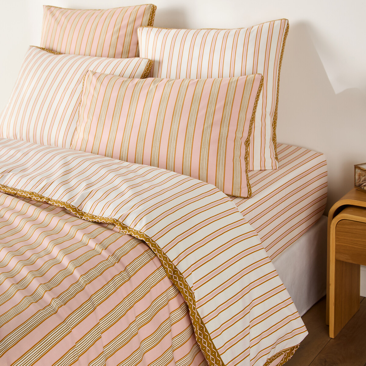 Housse de couette en percale de coton, à rayures, ALISON imprimé, LA REDOUTE INTERIEURS