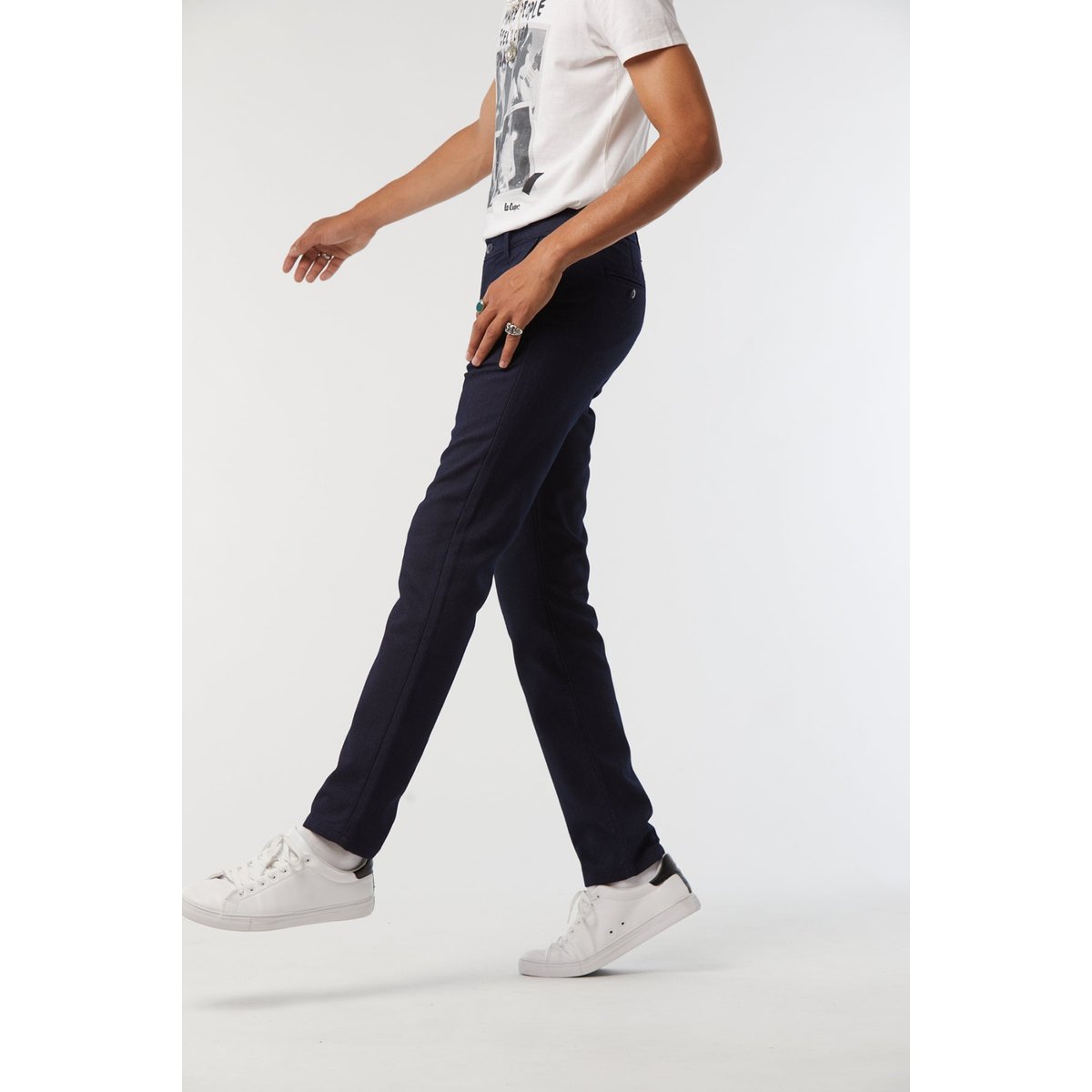 Pantalon coton chino GALANT bleu marine, LEE COOPER