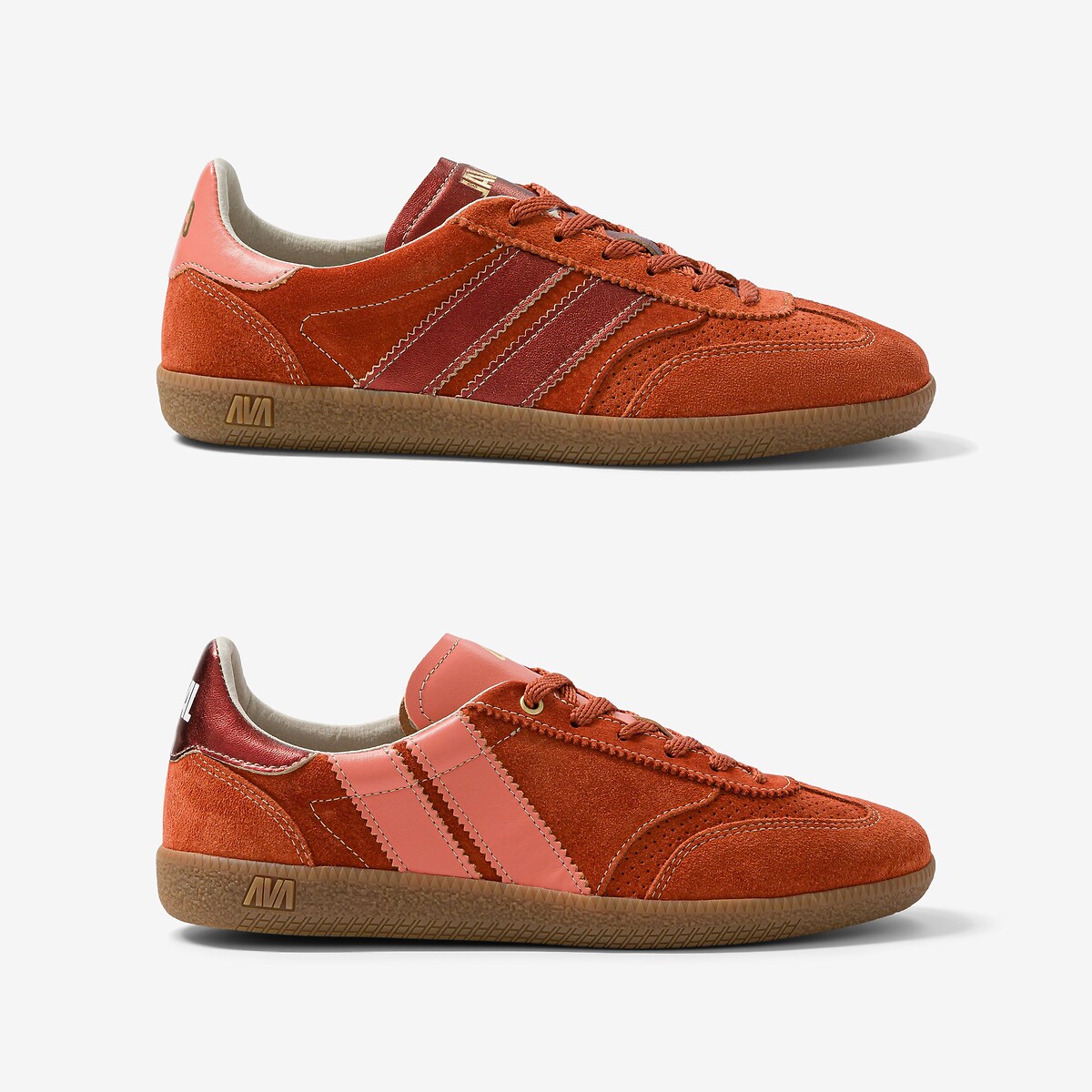 Baskets en cuir brique, CAVAL
