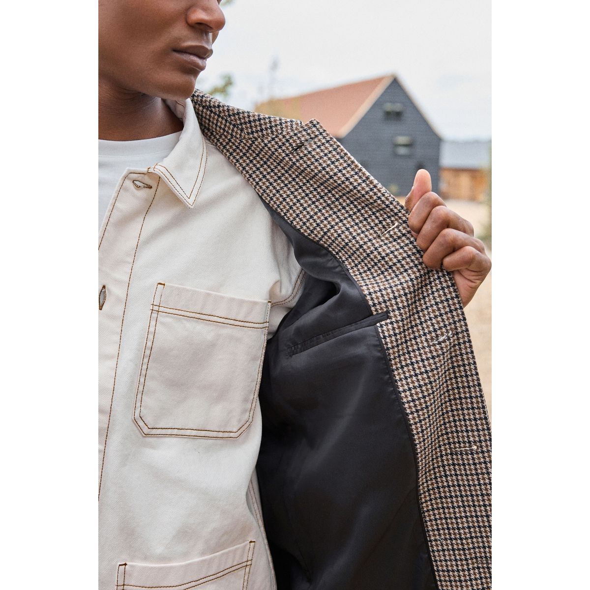 Manteau à carreaux marron, NEXT