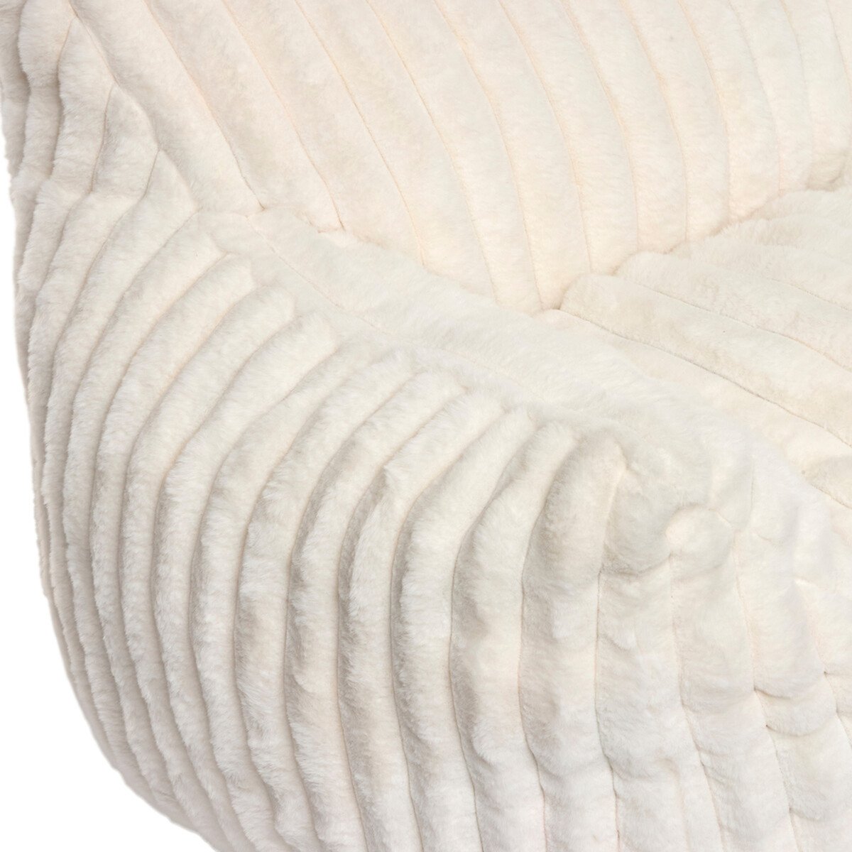 Fauteuil compressé pour enfant en velours côtelé MUZI blanc, ATMOSPHERA FOR KIDS