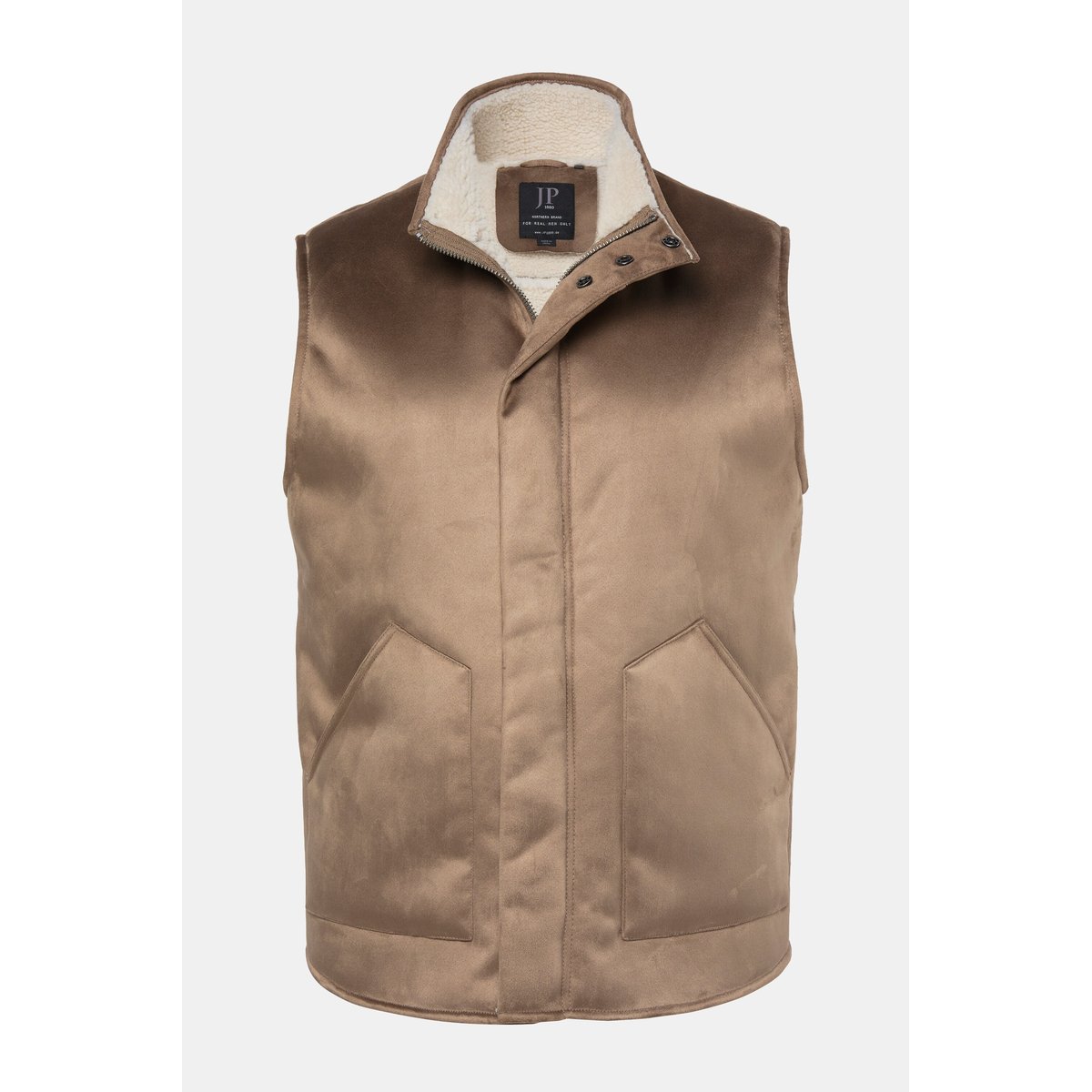 gilet, velours, doublure en polaire beige, JP1880