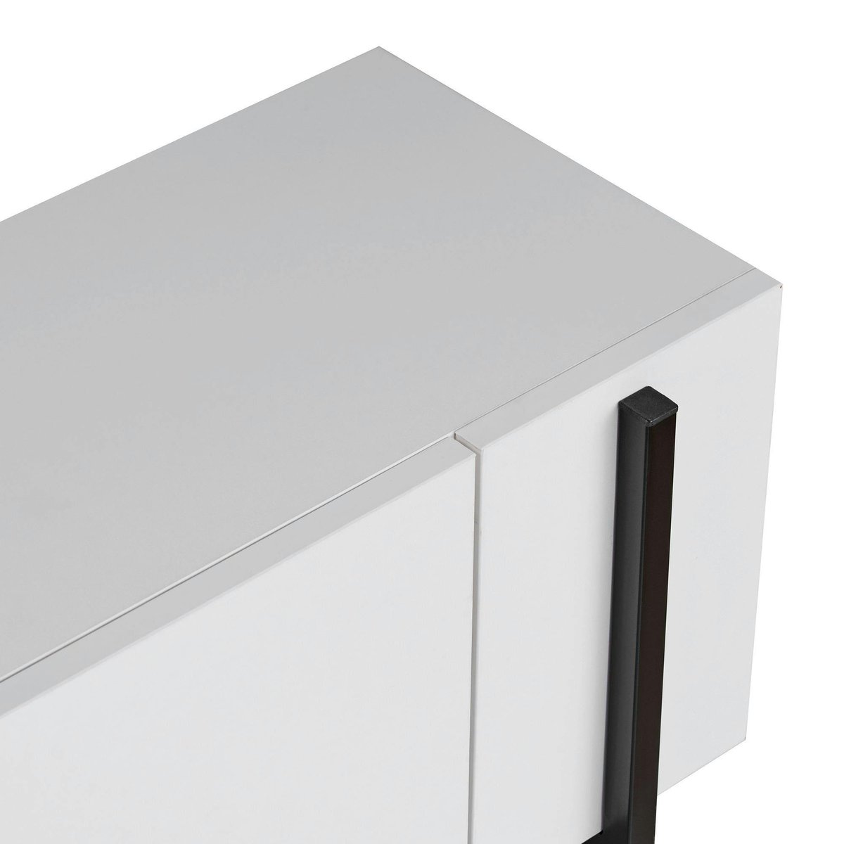Meuble TV 2 portes 180 cm MARFA blanc - noir, PIER IMPORT