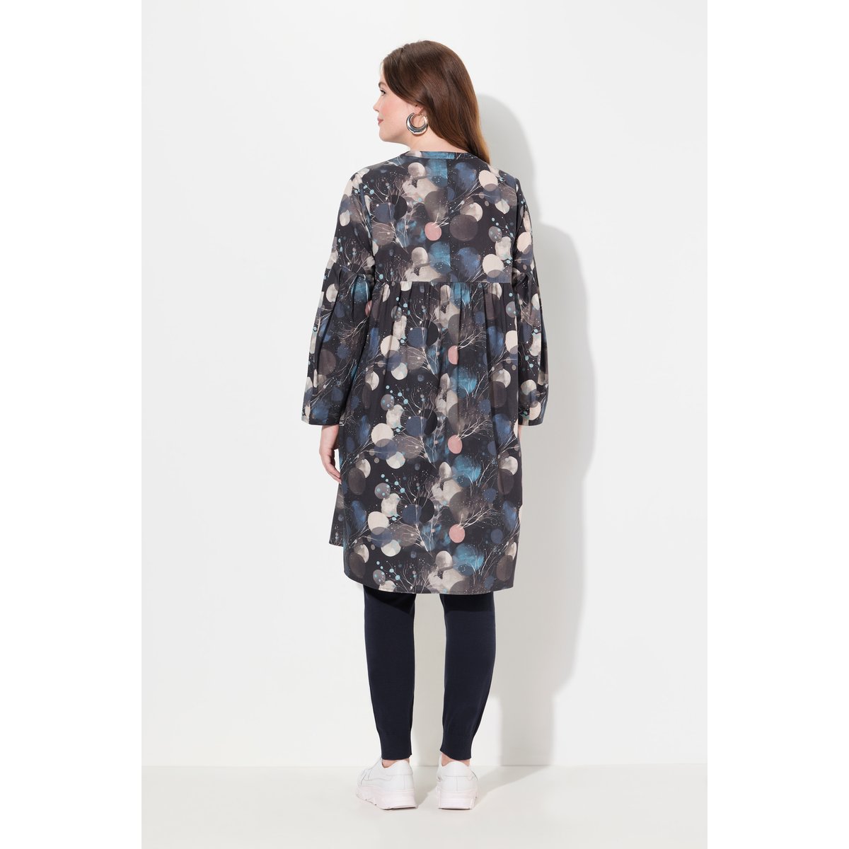 Chemisier long en coton bio marine, ULLA POPKEN