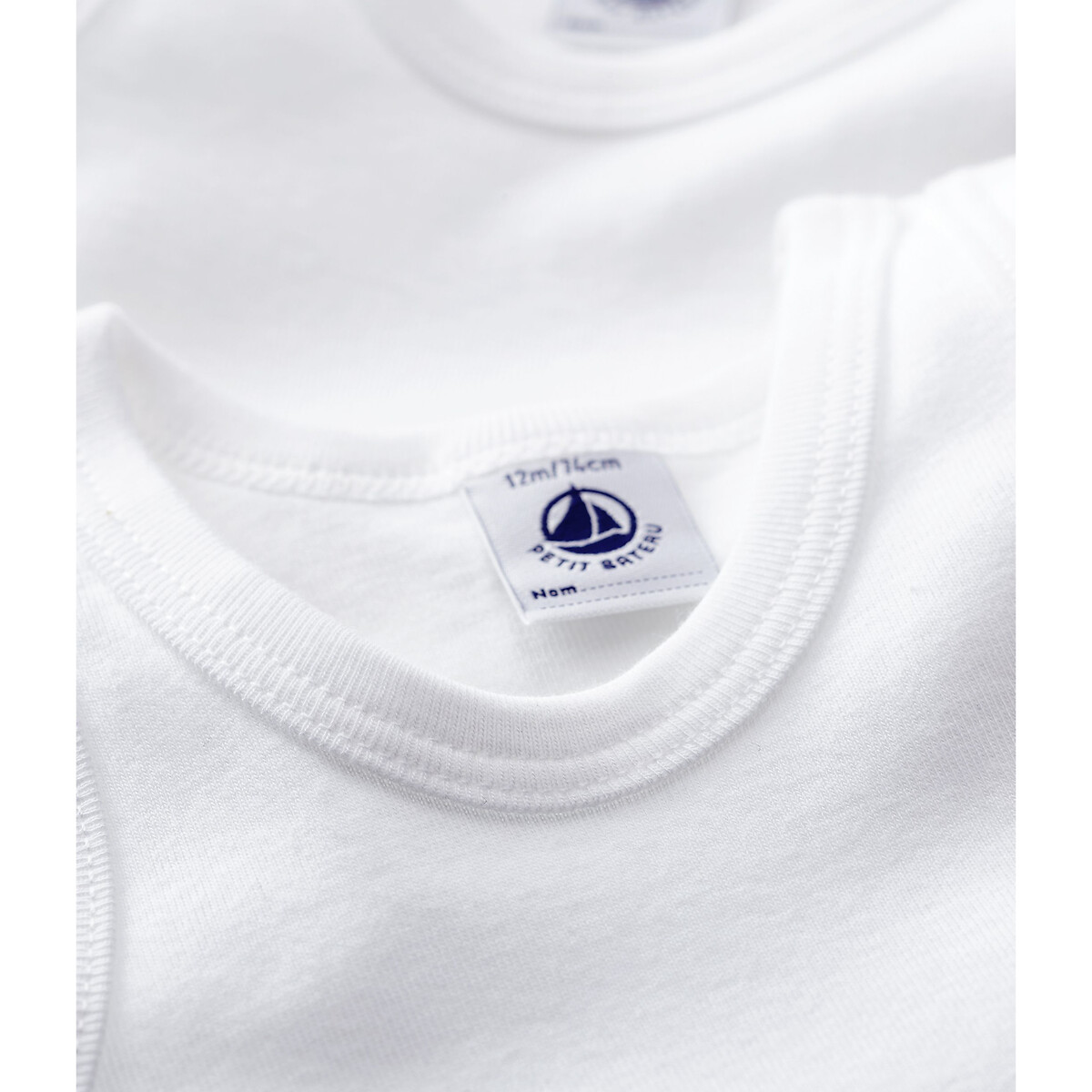Lot de 2 bodies sans manches blanc, PETIT BATEAU